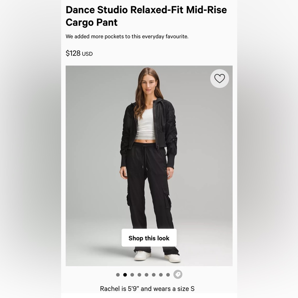 Dance Studio Black Cargo Pant